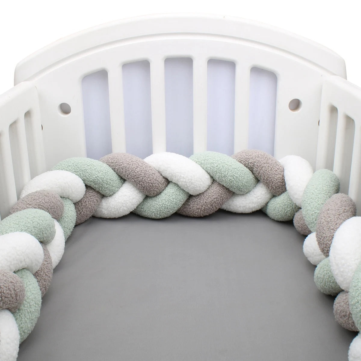 Boudin pour tresse de lit beige blanche verte brins natter