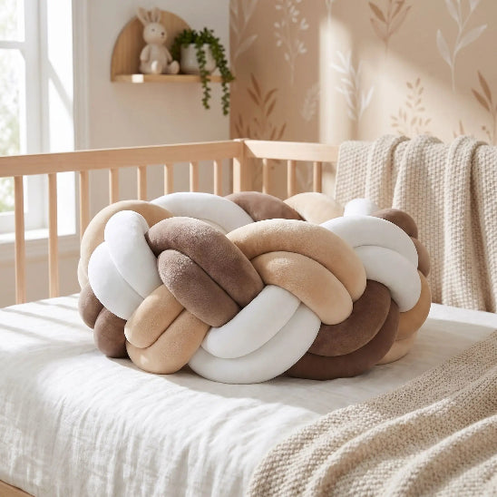Boudin pour tresse de lit blanche beige marron tissage artisanale mignon
