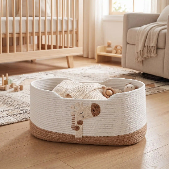 Couffin souple coton bio motif girafe