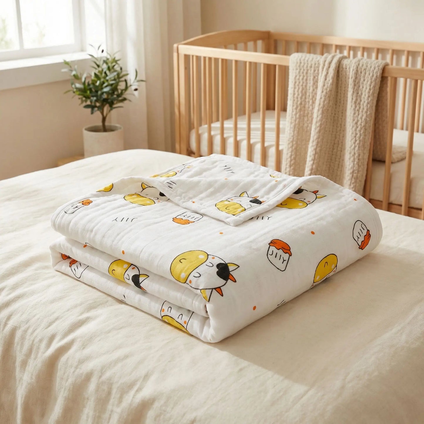 Couverture d emmaillotage style vache respirant