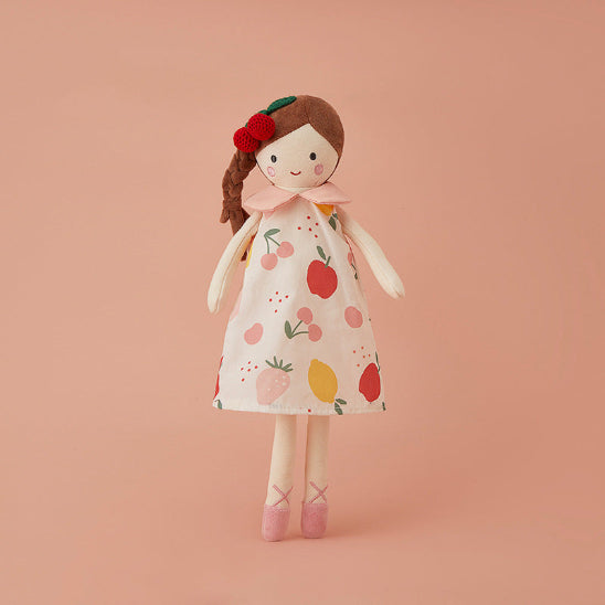 Doudou bébé fille natte embellissant avec élément décoratif sur tête