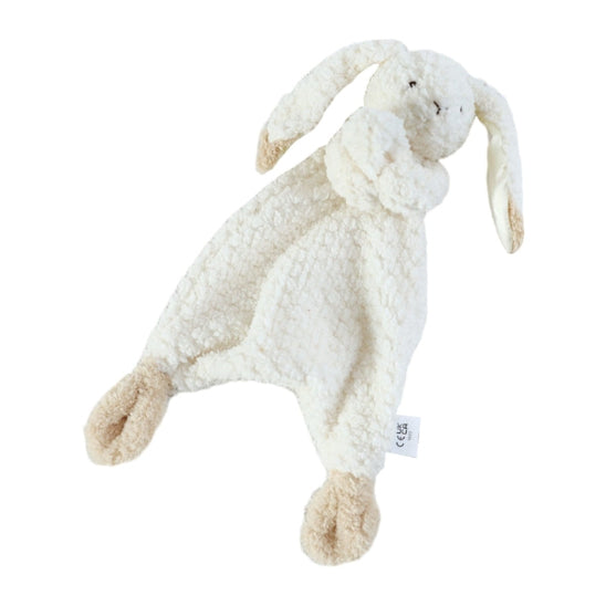 Doudou bébé garçon blanc casse ultra doux au toucher