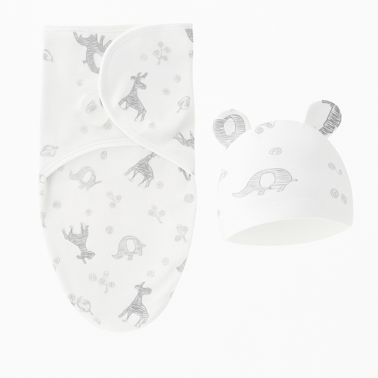 Gigoteuse d'emmaillotage motif animal éveille les sens de bébé