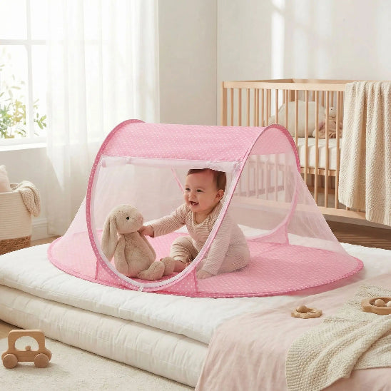 Lit pour bebe en toile tente rassurante pour détente de bébé