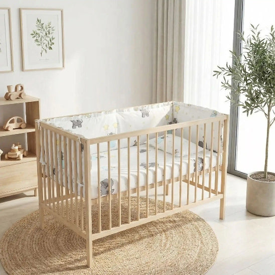 Tour de lit bébé 60*120 blanc cassé embellit lit et chambre de votre bambin