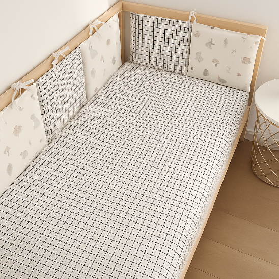 Tour de lit bebe original ajustable par système de fixation sécurisé