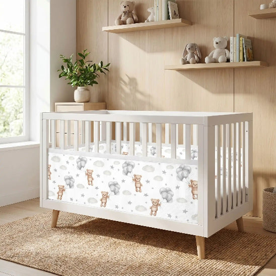Tour de lit transparent motif ourson