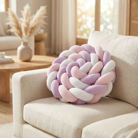 Tresse de lit respirant violet blanc rose nouer