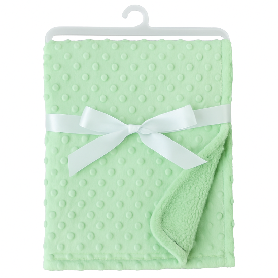 couverture bebe polaire vert pâle respirant et protège peau bébé