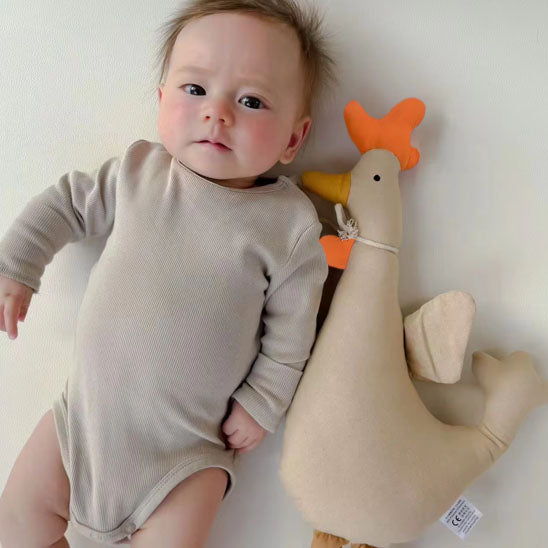 doudou motif coq calme bébé