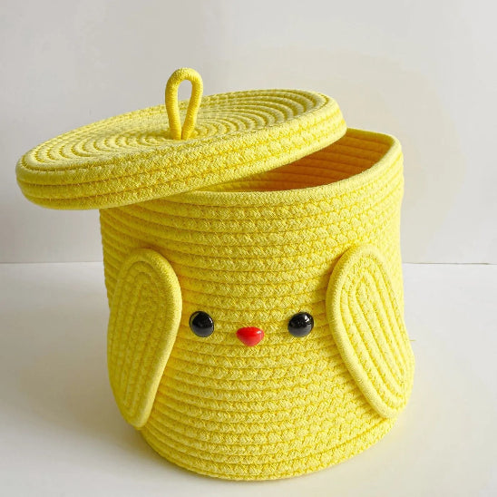 panier stockage jaune dispose grande capacite