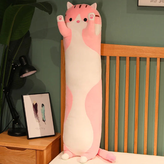 Peluche chat rose avec ses mignonnes pattes à caresser