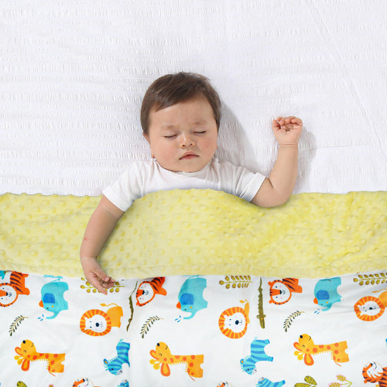 polaire couverture bebe motif animal embellit lit bébé