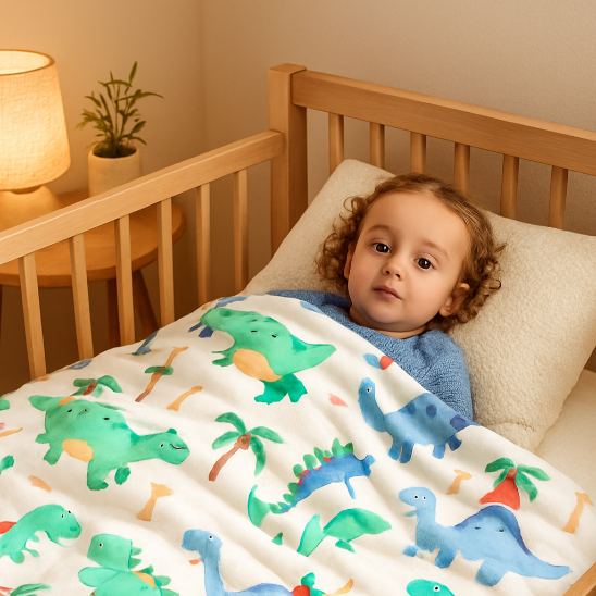 polaire couverture bebe motif dinosaure réchauffe bien bébé