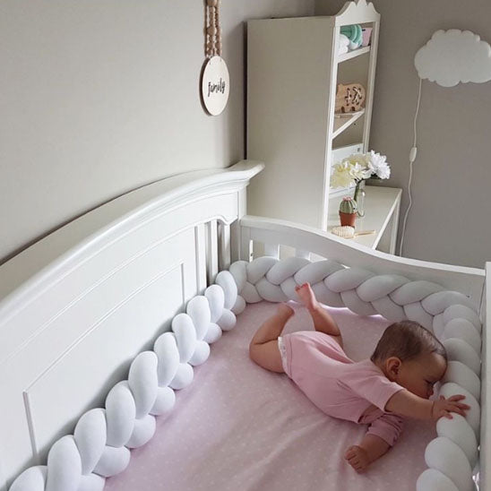 tresse de lit noeud blanc securise bebe contre les chocs