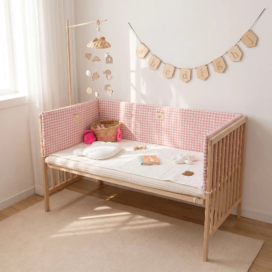 3 coussins pour tour de lit rose vif motif mignon