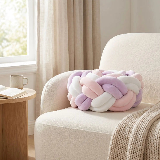 Boudin pour tresse de lit blanche rose violette multicolore
