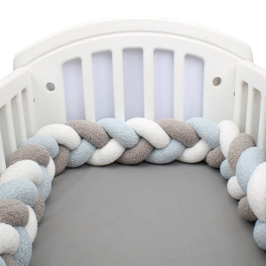 Boudin pour tresse de lit bleu blanche grise