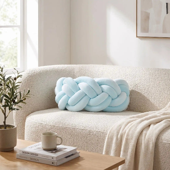 Boudin pour tresse de lit bleu ciel nouer