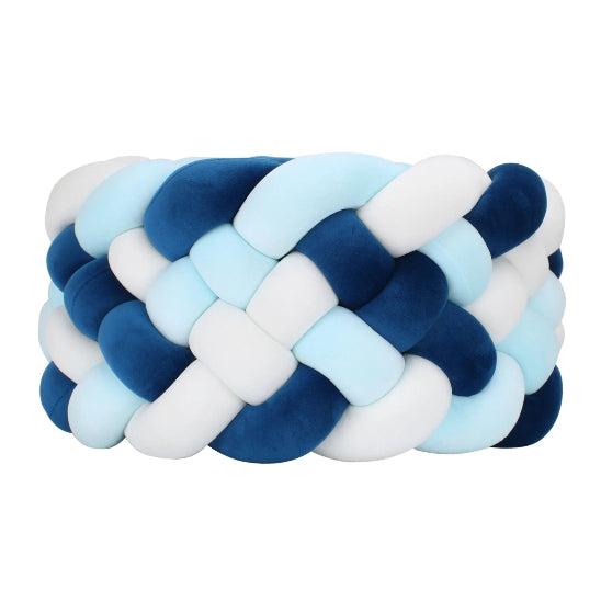 Boudin pour tresse de lit bleu marine noeud tressé