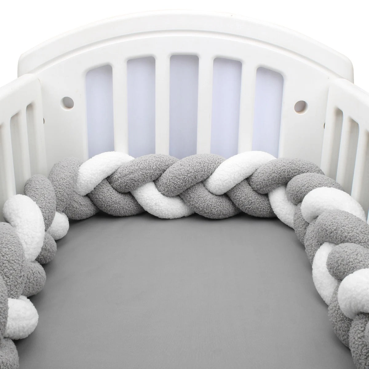 Boudin pour tresse de lit grise blanche brins natter