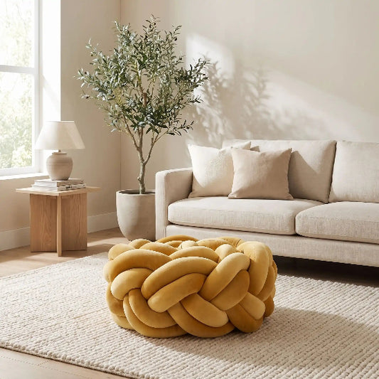 Boudin pour tresse de lit jaune moutarde 
