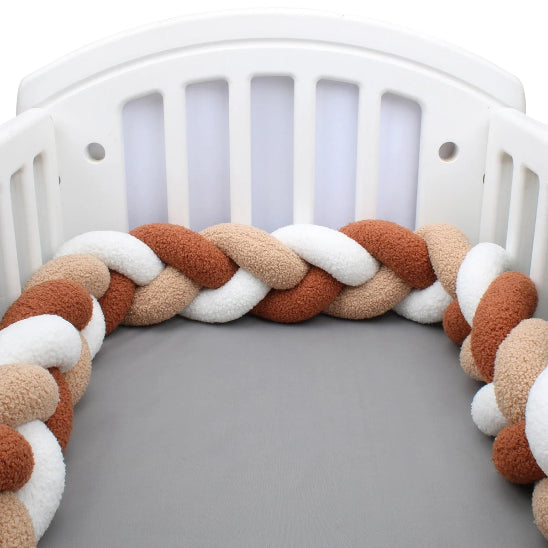 Boudin pour tresse de lit marron beige blanche