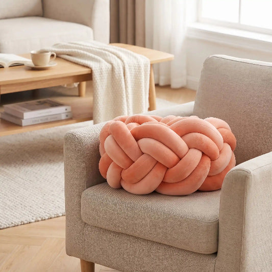 Boudin pour tresse de lit orange couleur unie