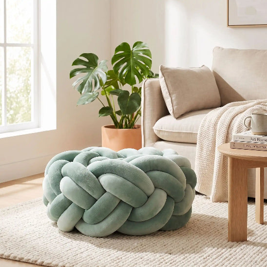 Boudin pour tresse de lit vert menthe 