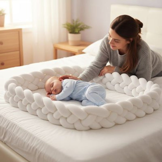 Contour de lit tresse sécurisant enveloppe bébé pendant sommeil