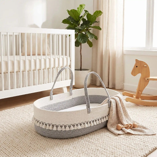 Couffin souple bébé gris décoratif