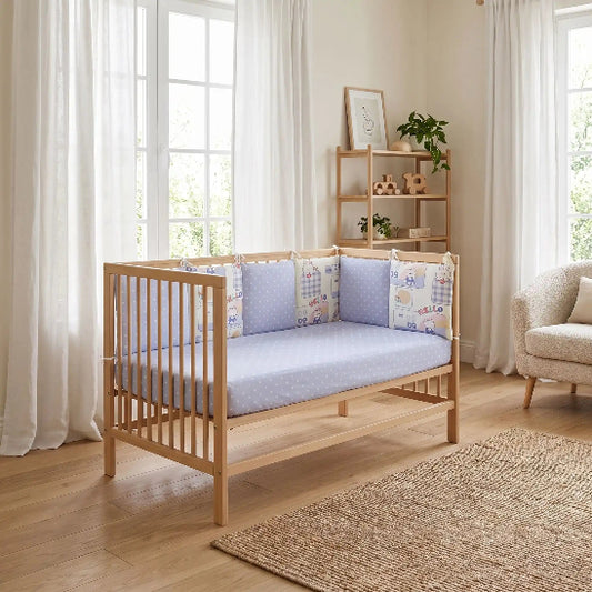 Coussin tour de lit bébé garçon blanc mauve