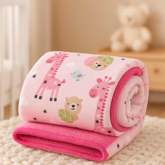 Couverture bebe en laine double couche evitant surchauffe 
