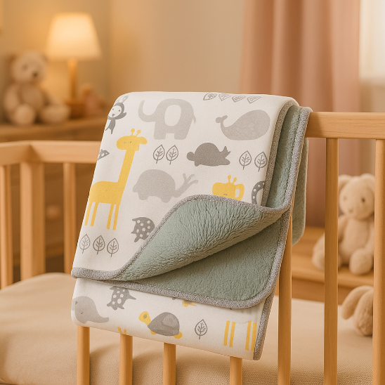 Couverture bebe laine format pratique s'intègre facilement au quotidien