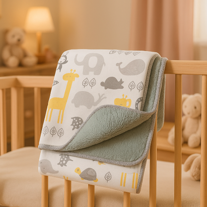 Couverture bebe laine format pratique s'intègre facilement au quotidien