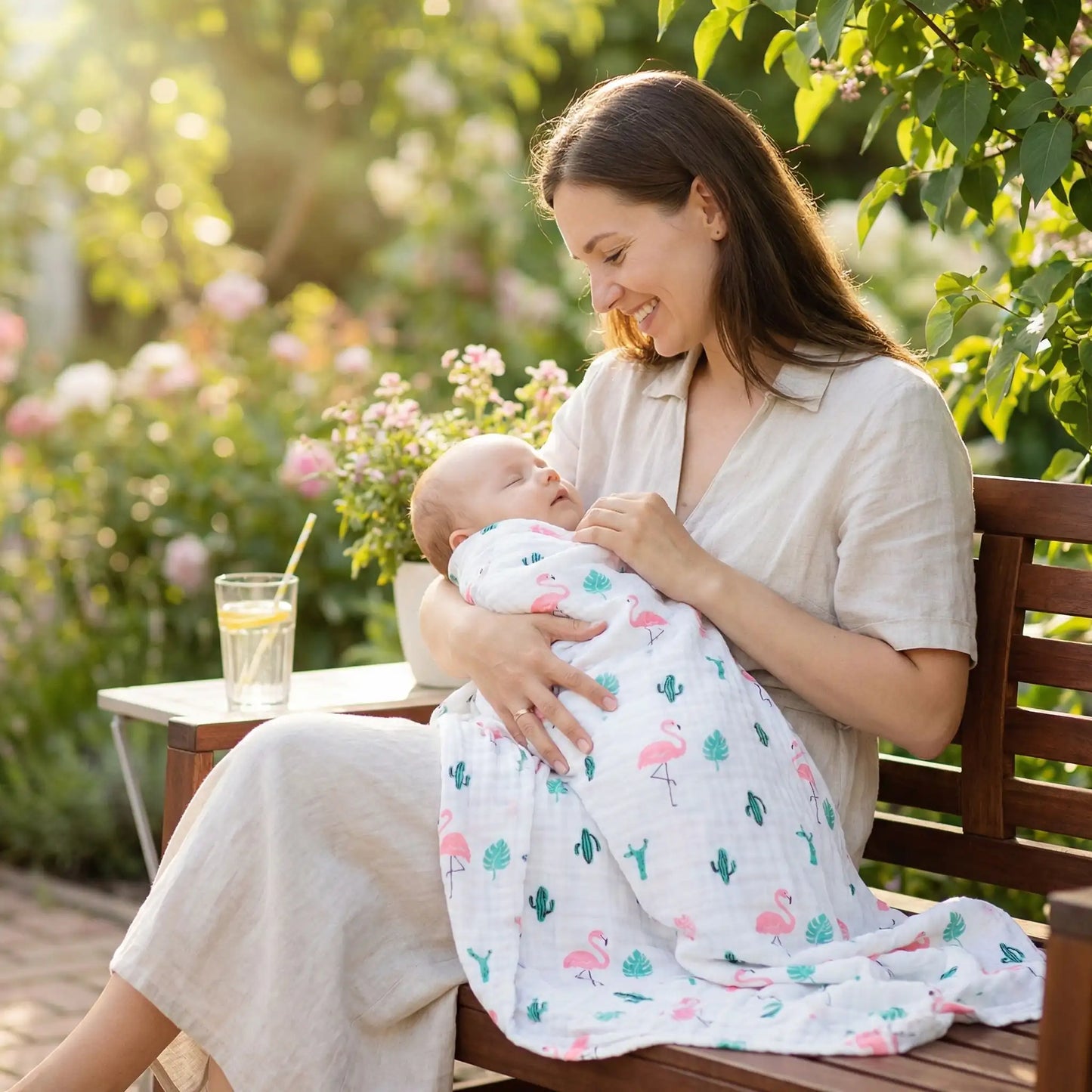 Couverture d emmaillotage Flammant rose couvre bébé