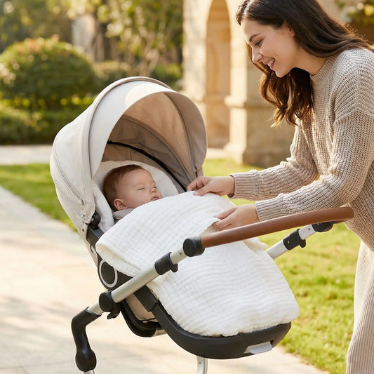 Couverture emmaillotage bébé blanc couvre bien bébé pendant sieste