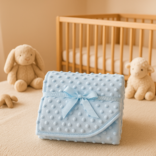 Couverture laine bebe motif géométrique favorisant attention visuelle bébé