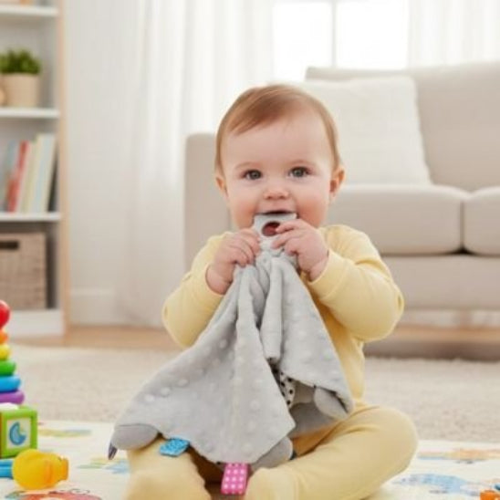 Doudou bebe élement mordillant soulage gencives bébé