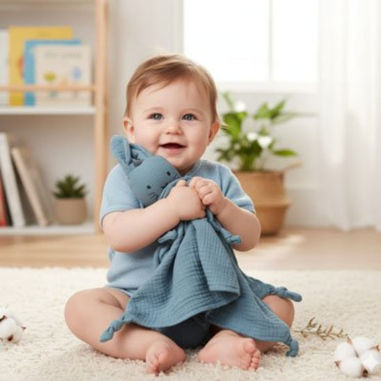 Doudou lapin coton fibre bambou créé sensation unique au toucher