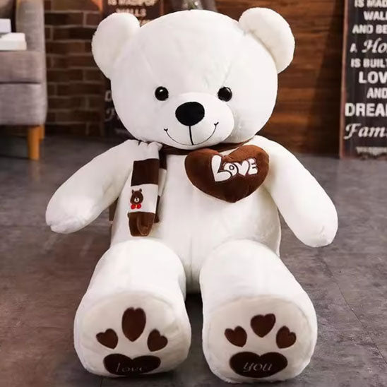 Doudou pour bebe ours blanc moelleux et confortable