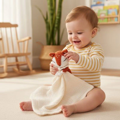Doudou renard matière douce respirante rassure bébé