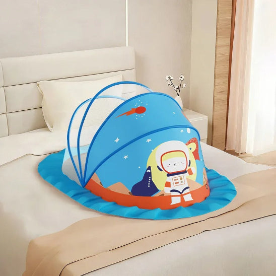 Lit en toile pour bebe bleu foncé conception pliable