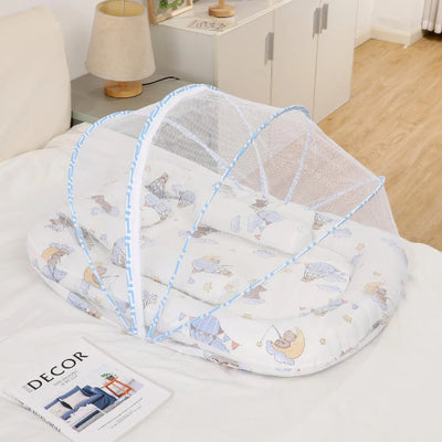 Lit en toile pour bebe bleu pastel mignon
