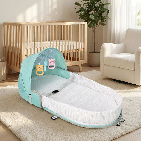 Lit en toile pour bebe mobile facilement transportable