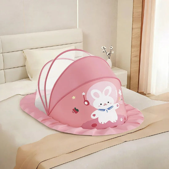 Lit en toile pour bebe rose conception pliable