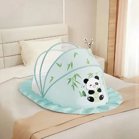 Lit en toile pour bebe vert clair conception pliable