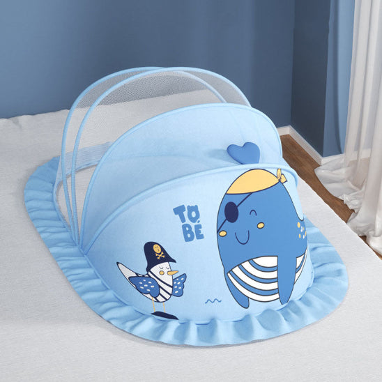 Lit pour bebe en toile bleu pirate joli motif
