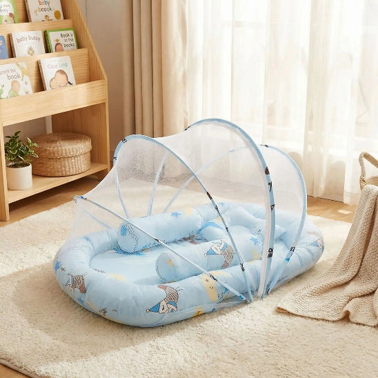 Lit pour bebe en toile moustiquaire intégrée