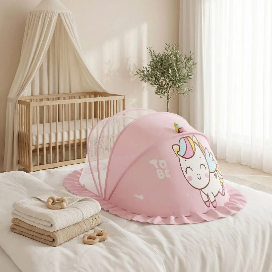Lit toile pour bebe rose animal mignon